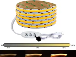 LED COB Light Strip dimmbar DC 5V USB 320 LEDs/m Warm Weiß TV Beleuchtung USB