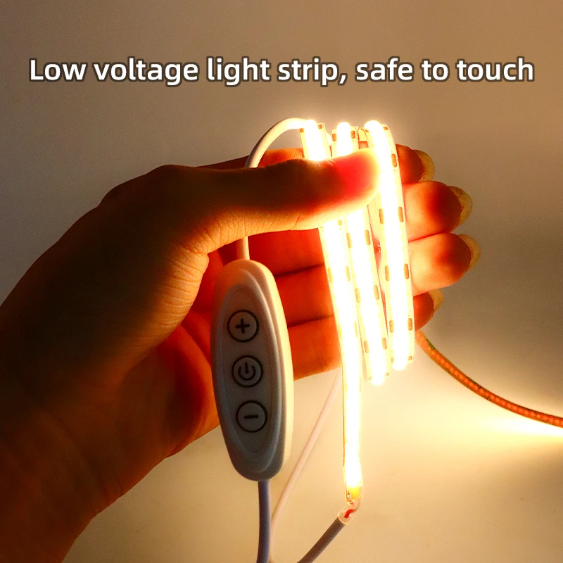 LED COB Light Strip dimmbar DC 5V USB 320 LEDs/m Warm Weiß TV Beleuchtung USB