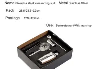 Professional Cocktail Shaker Bar Set Stainless Steel